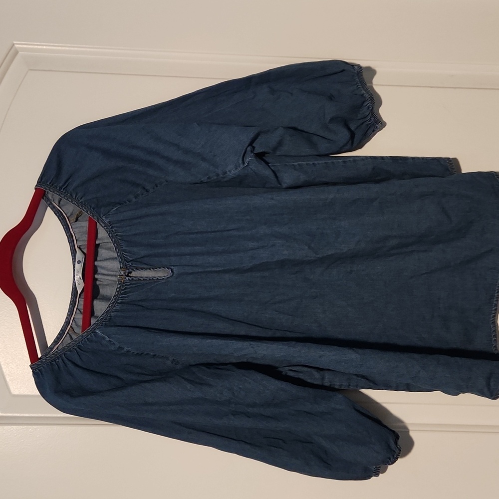 Denim light weight pull over